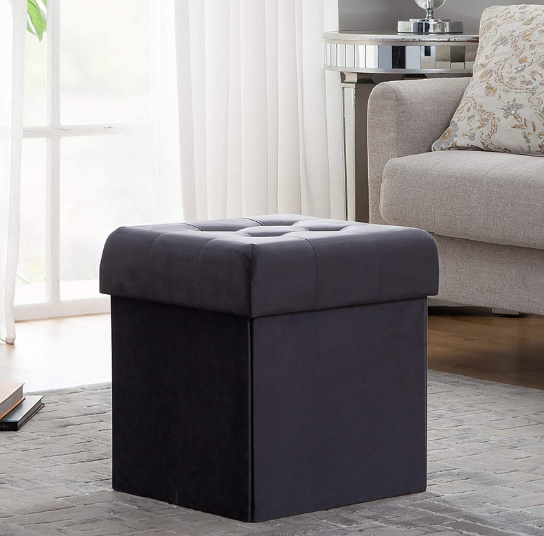 Tufted Velvet Square Storage Ottoman Cube