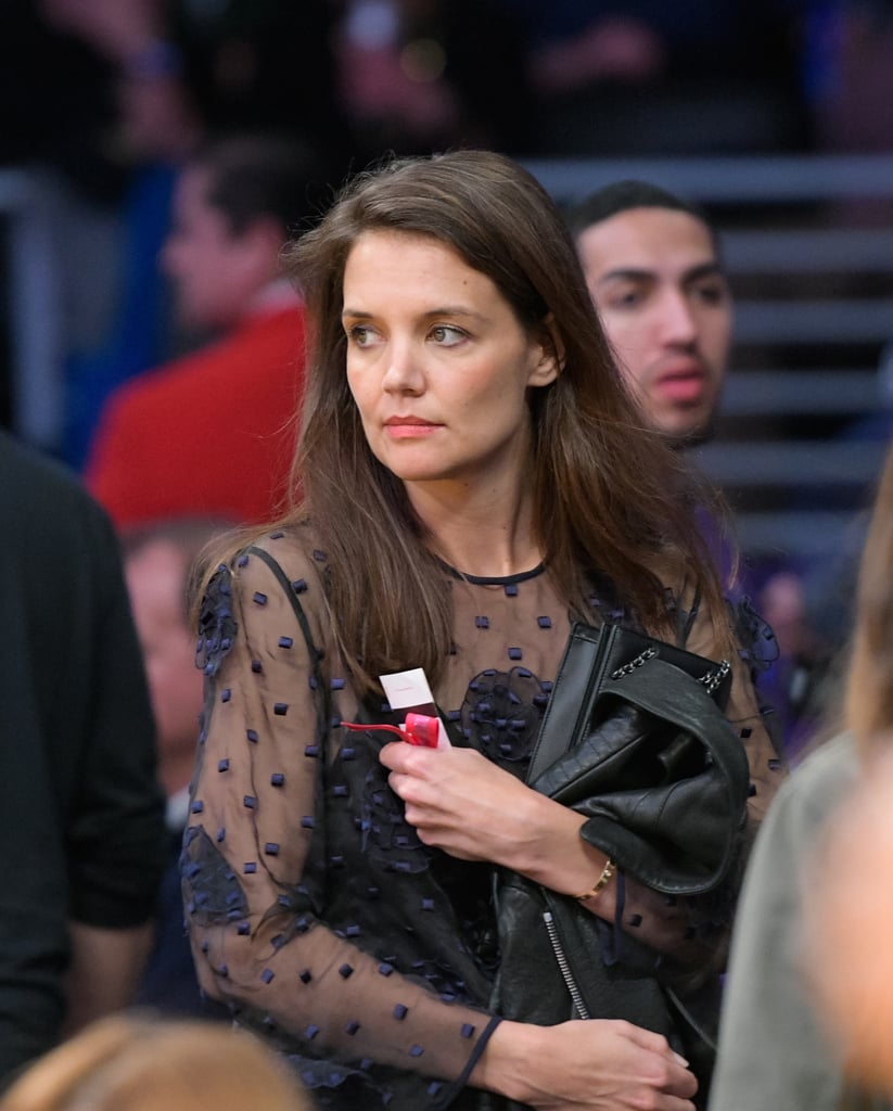 Katie Holmes and Suri Cruise at Lakers Game January 2017
