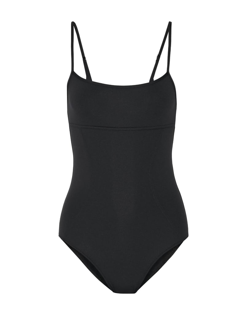 Lea Michele's Black One-Piece Swimsuit | POPSUGAR Fashion