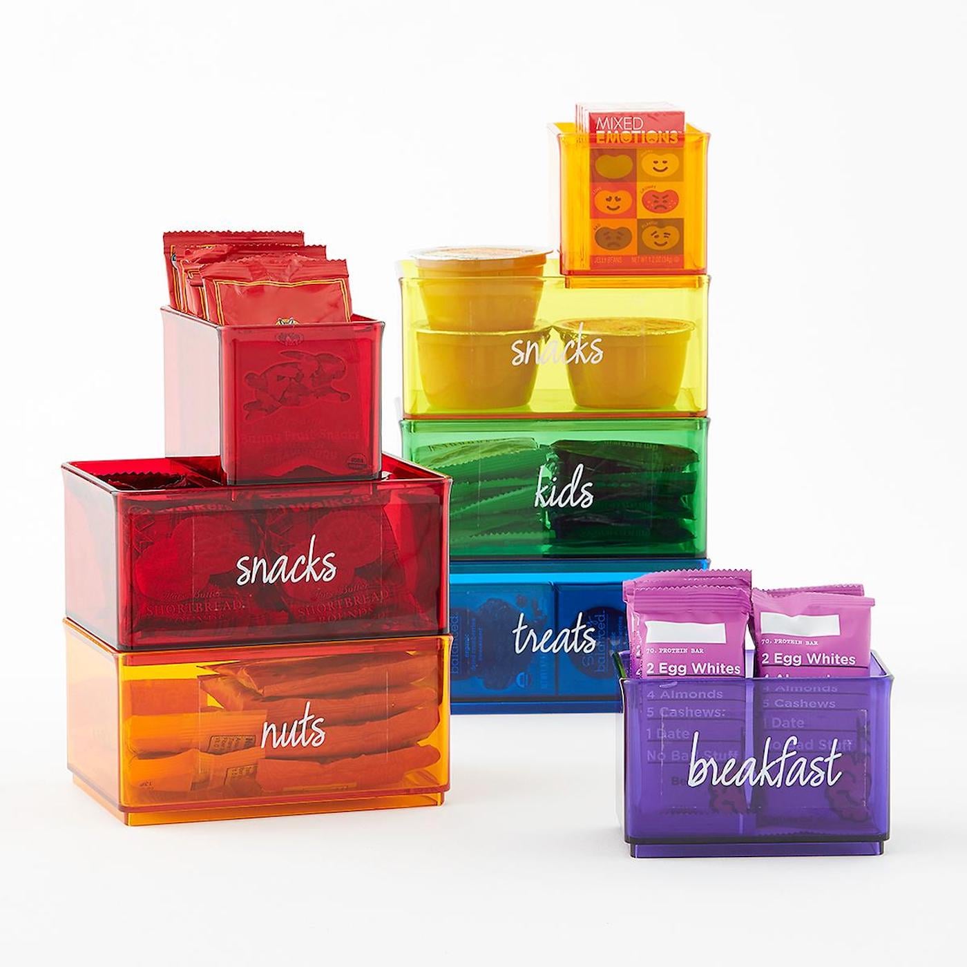 Mainstays Plastic Rainbow Food Storage Set, Multi Color, 14 Count