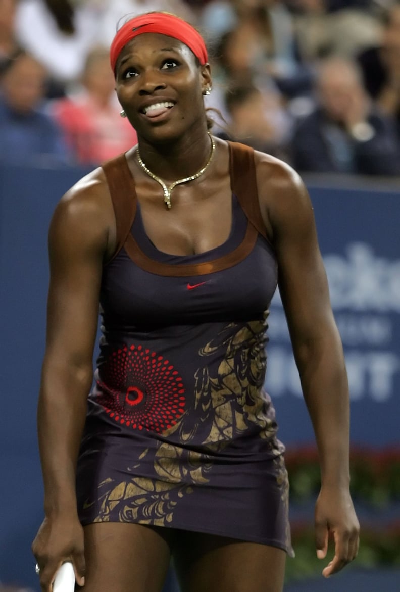 Serena Williams Wearing a Printed Dress at the US Open in 2006