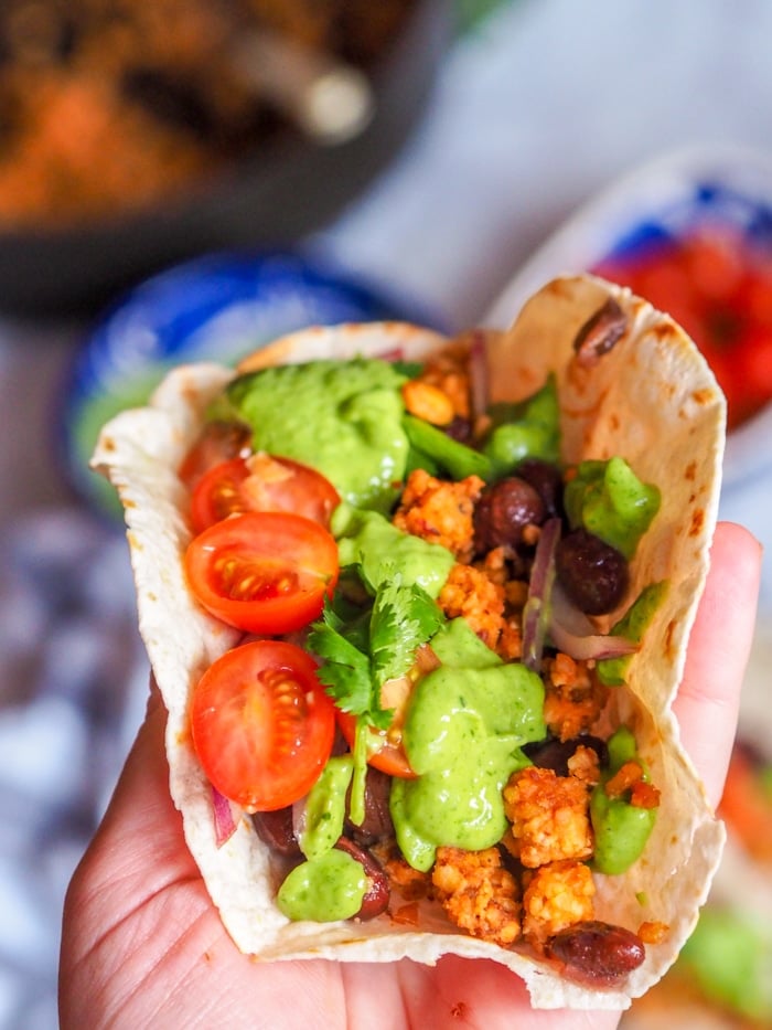 Tempeh Tacos With Creamy Avocado Sauce | Veganuary Meal Ideas ...