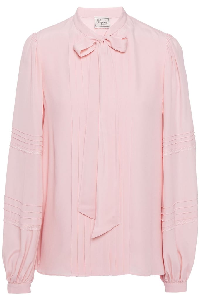 Temperley Baby Pink Jade Pussy-Bow Blouse