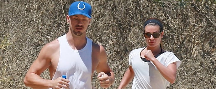 Lea Michele Running With Boyfriend