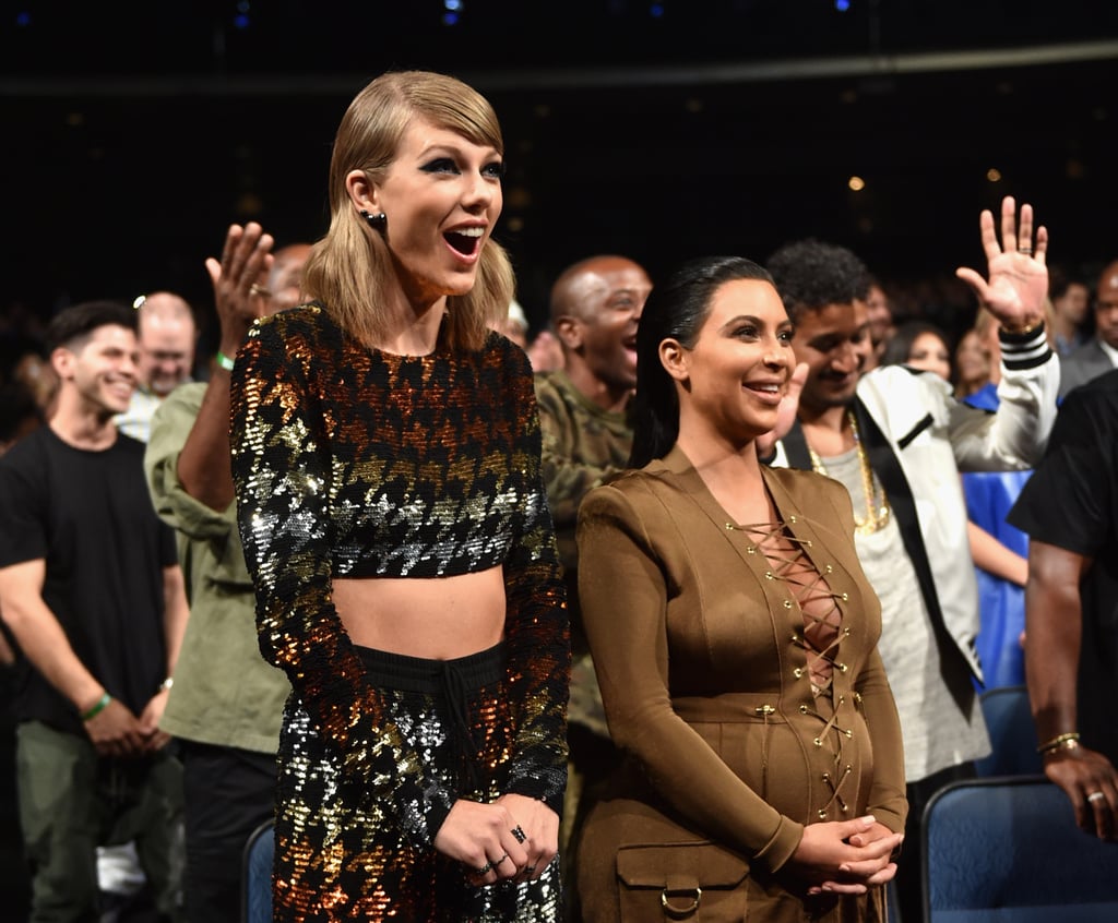 Taylor Swift And Kim Kardashian React To Kanye At Vmas 2015 Popsugar Celebrity