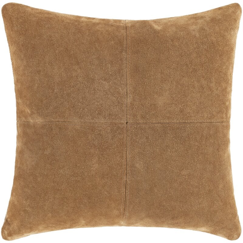 An Accent Pillow: Joss & Main Gigi Square Leather Pillow Cover & Insert