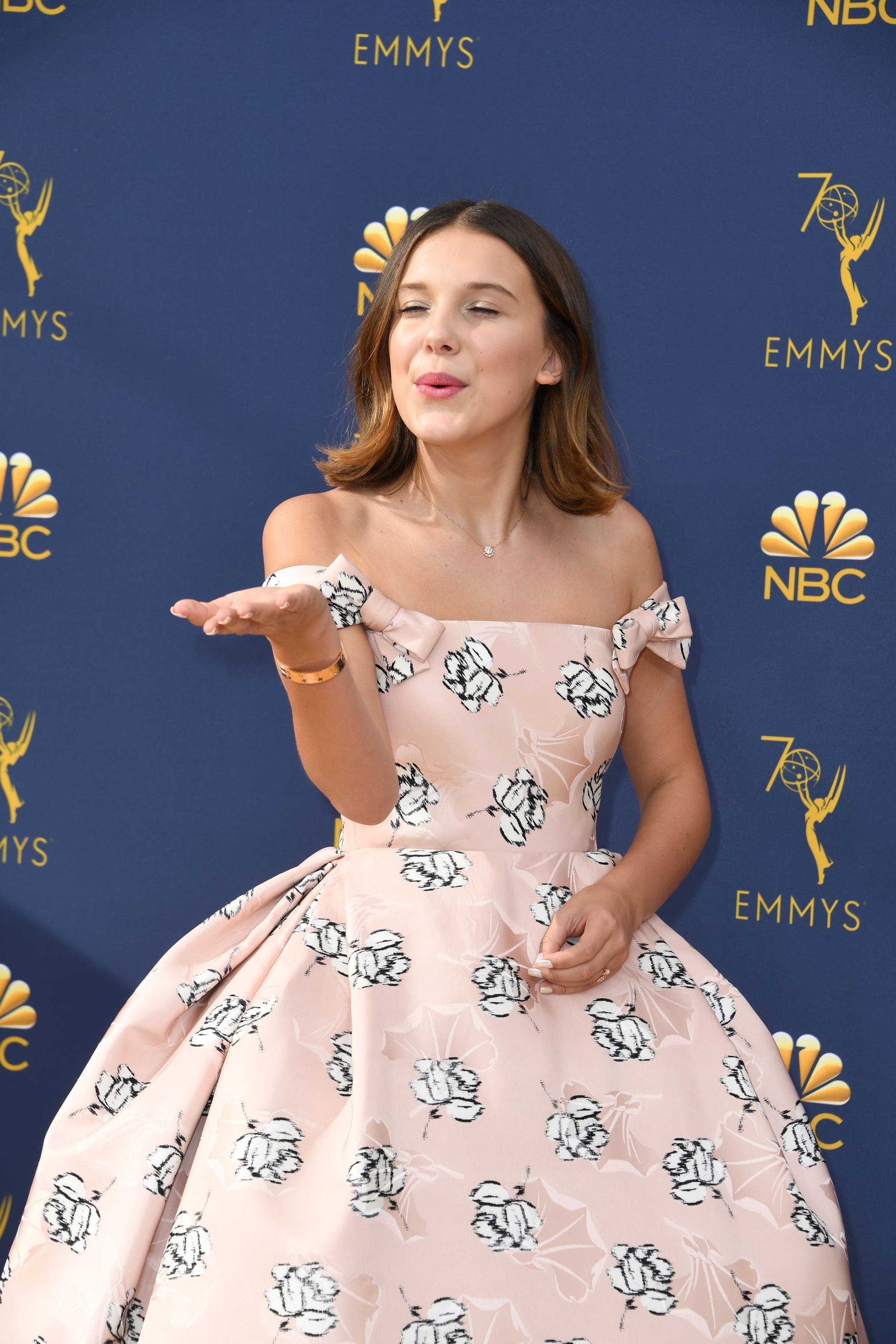 Stranger Things star Millie Bobby Brown wears Calvin Klein by Appointment  to the Emmy's 2017