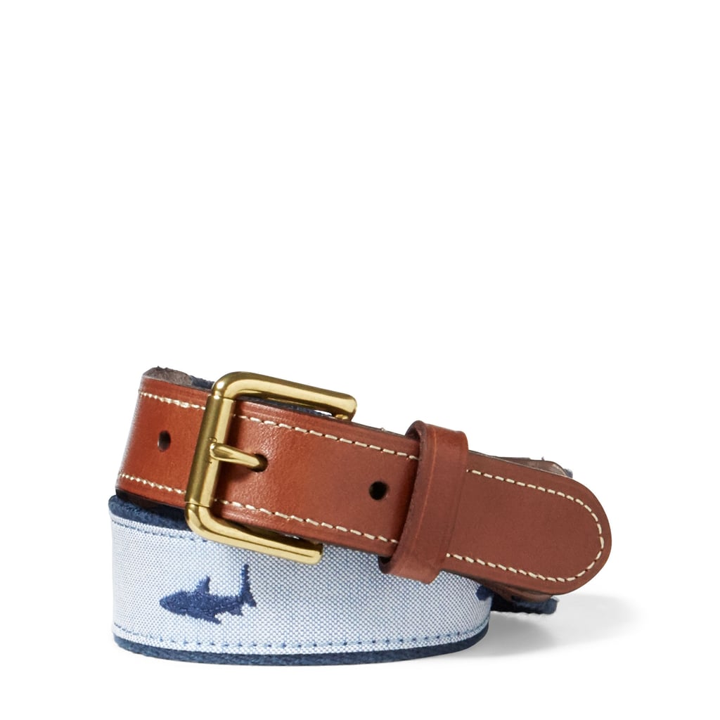 Ralph Lauren Shark-Overlay Webbed Belt