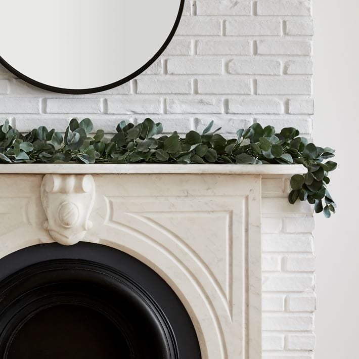 West Elm Faux Silver Dollar Eucalyptus Garland