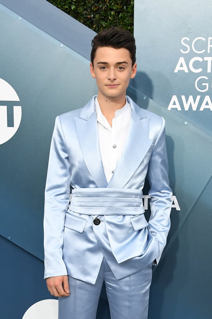 Noah Schnapp's Blue Balmain Suit at the SAG Awards