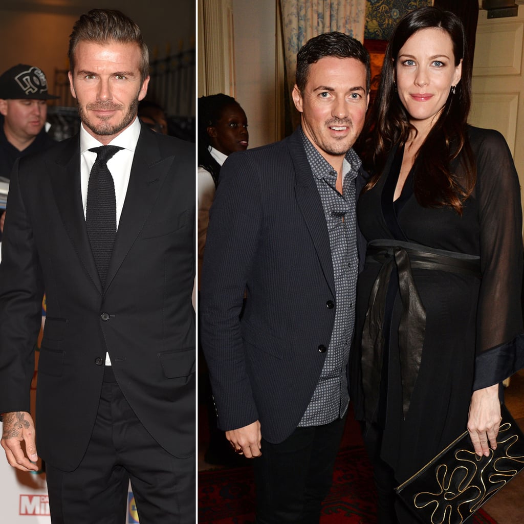 . . . David Gardner and Liv Tyler! David and David have been close friends for years, and Liv and David welcomed their son Sailor in February 2015 and wasted no time in naming the former soccer star as his godfather.