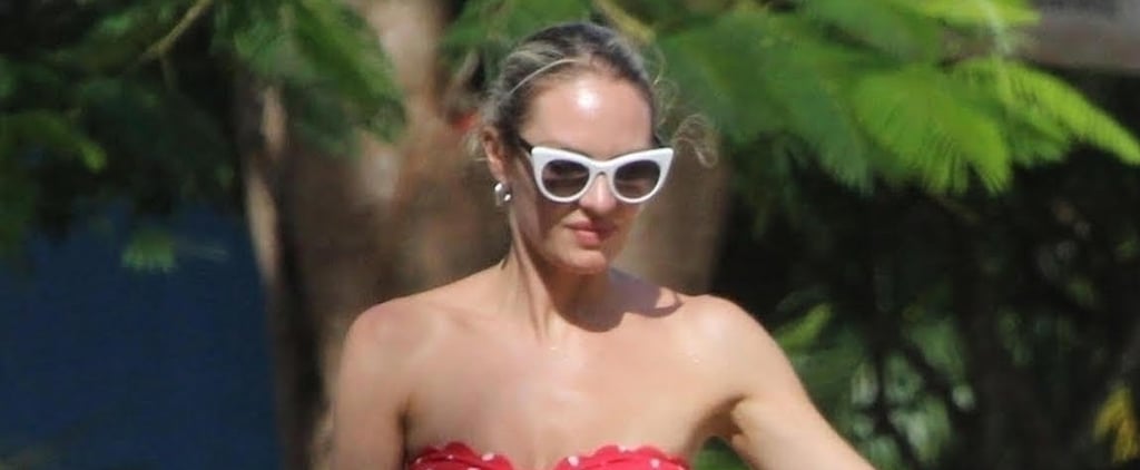 Candice Swanepoel Red Polka Dot Bikini