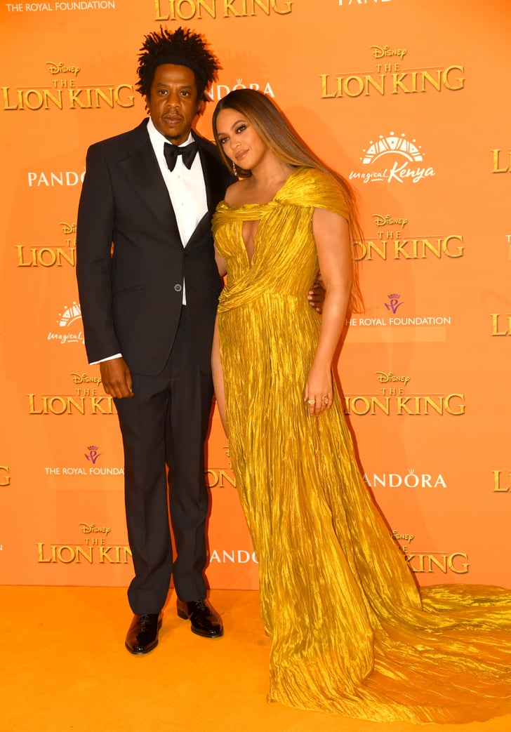 Pictured: JAY-Z and Beyoncé at The Lion King premiere in London