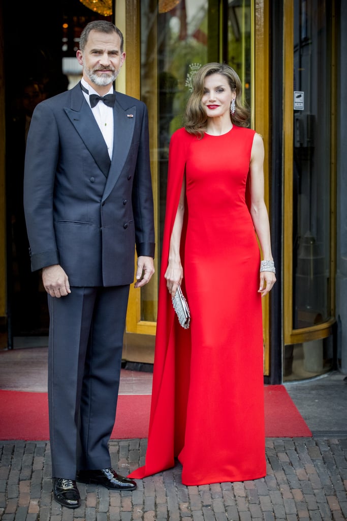 A One-Armed Cape Red Gown