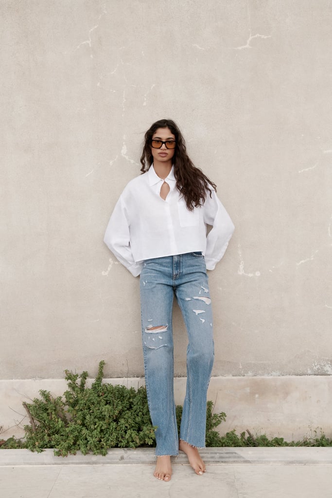 Zara Linen Shirt With Pockets