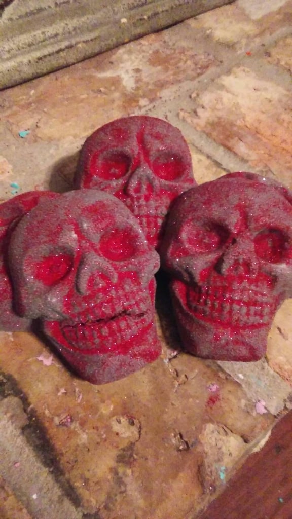 Glittery Red Skull Bath Bomb