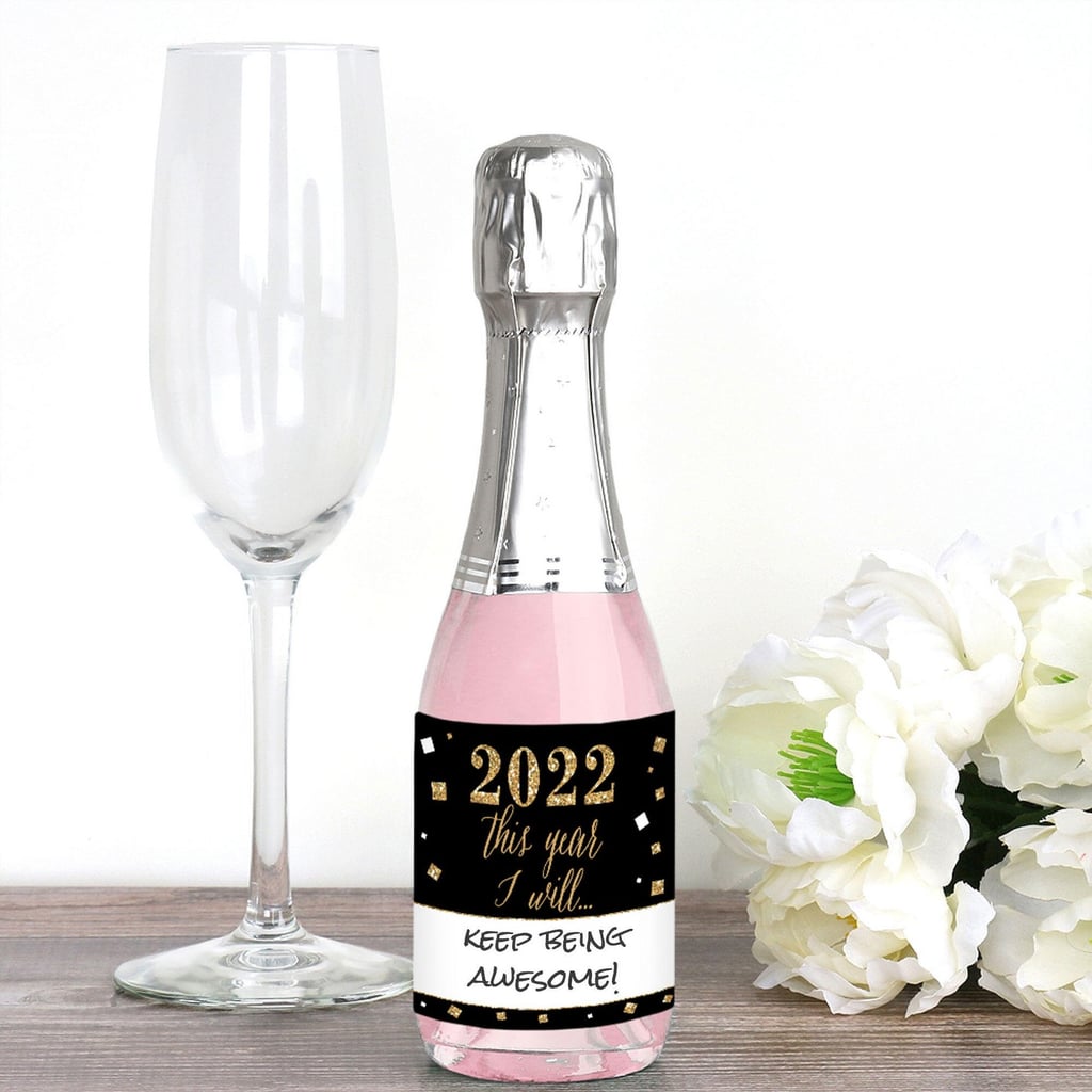 For Resolutions: Big Dot of Happiness New Year's Eve Mini Wine & Champagne Bottle Label Stickers