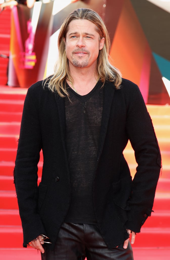 He was clad in head-to-toe black (with just a bit of skin showing) at the Moscow premiere of World War Z in June 2013.