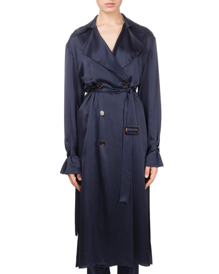 Magda Butrym Punta Cana Double-Breasted Belted Silk Trench Coat ...