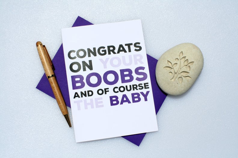 Congrats on Your New Boobs and Baby Card