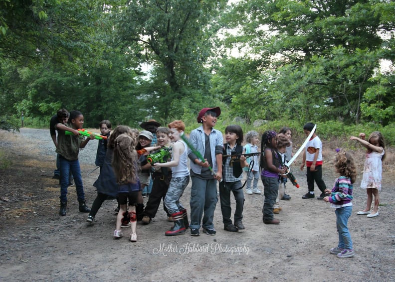 The Crew Surrounded by Walkers