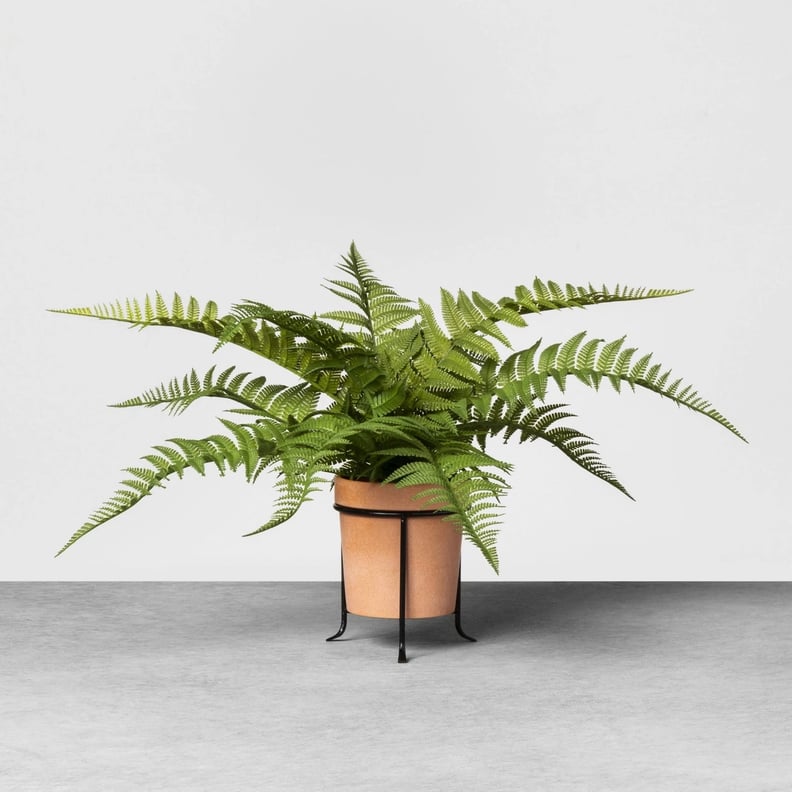 Faux Fern Potted Plant With Stand