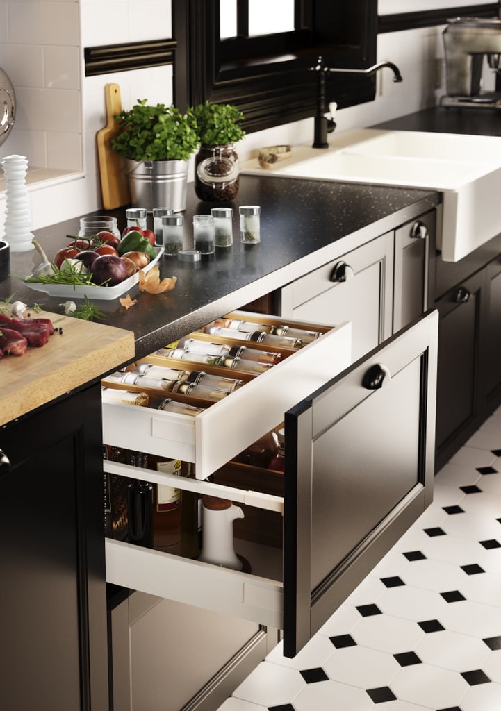 The new kitchen system was designed with functionality in mind and includes organizational features like drawers within drawers.
