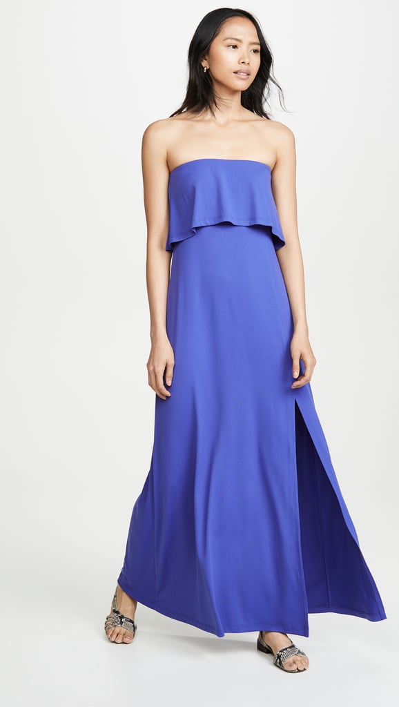 Susana Monaco Strapless Overlay Slit Dress