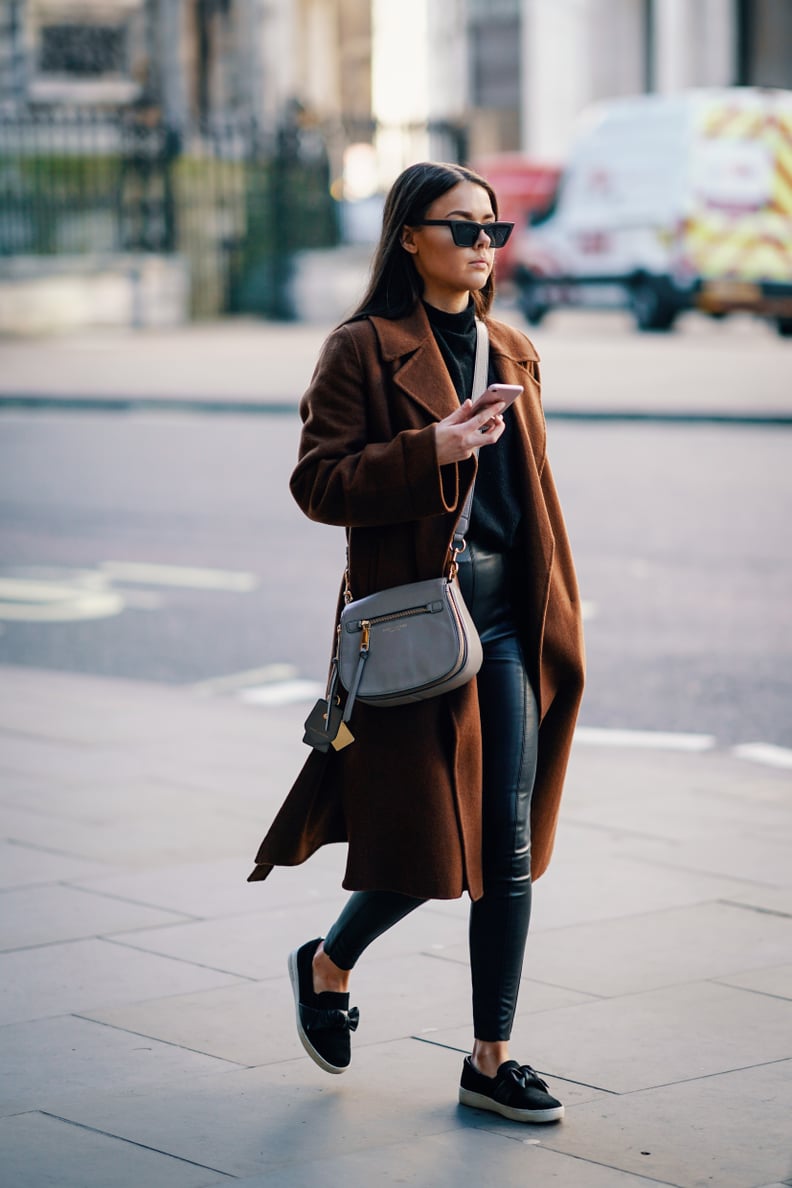 Keep It Casual With a Long Coat and Flats