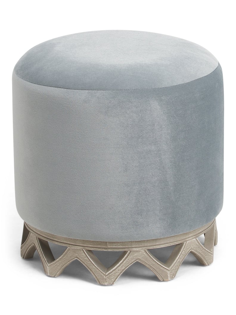 Velvet Scalloped Ottoman