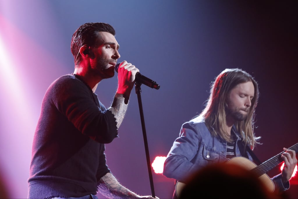Maroon 5 wooed the crowd in Los Angeles.