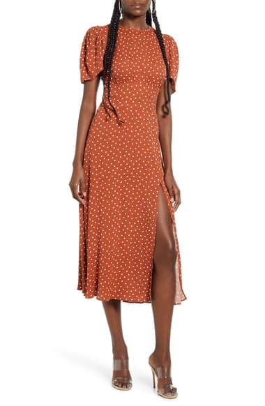 Afrm Jamie Print Open Back Short Sleeve Dress www.silencers