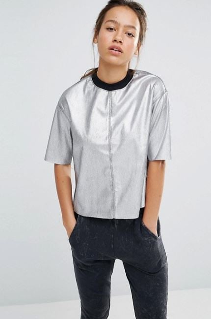 Converse Silver Metallic T-Shirt ($23, originally $53)