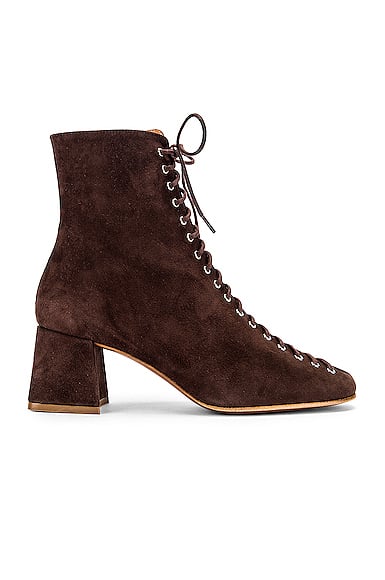 BY FAR Becca Suede Boot in Brown