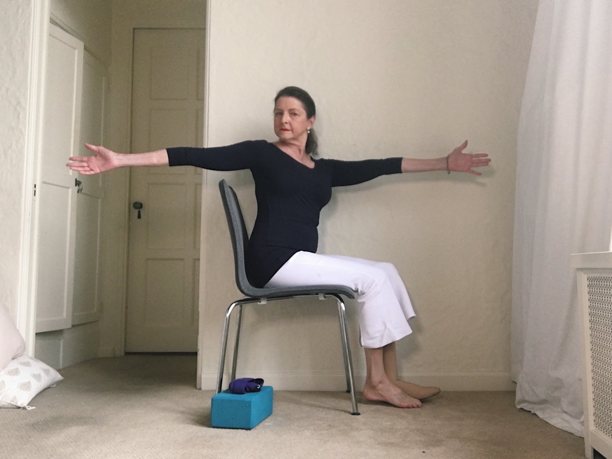 Full Body Adaptive Seated Yoga Flow In A Chair Popsugar Fitness