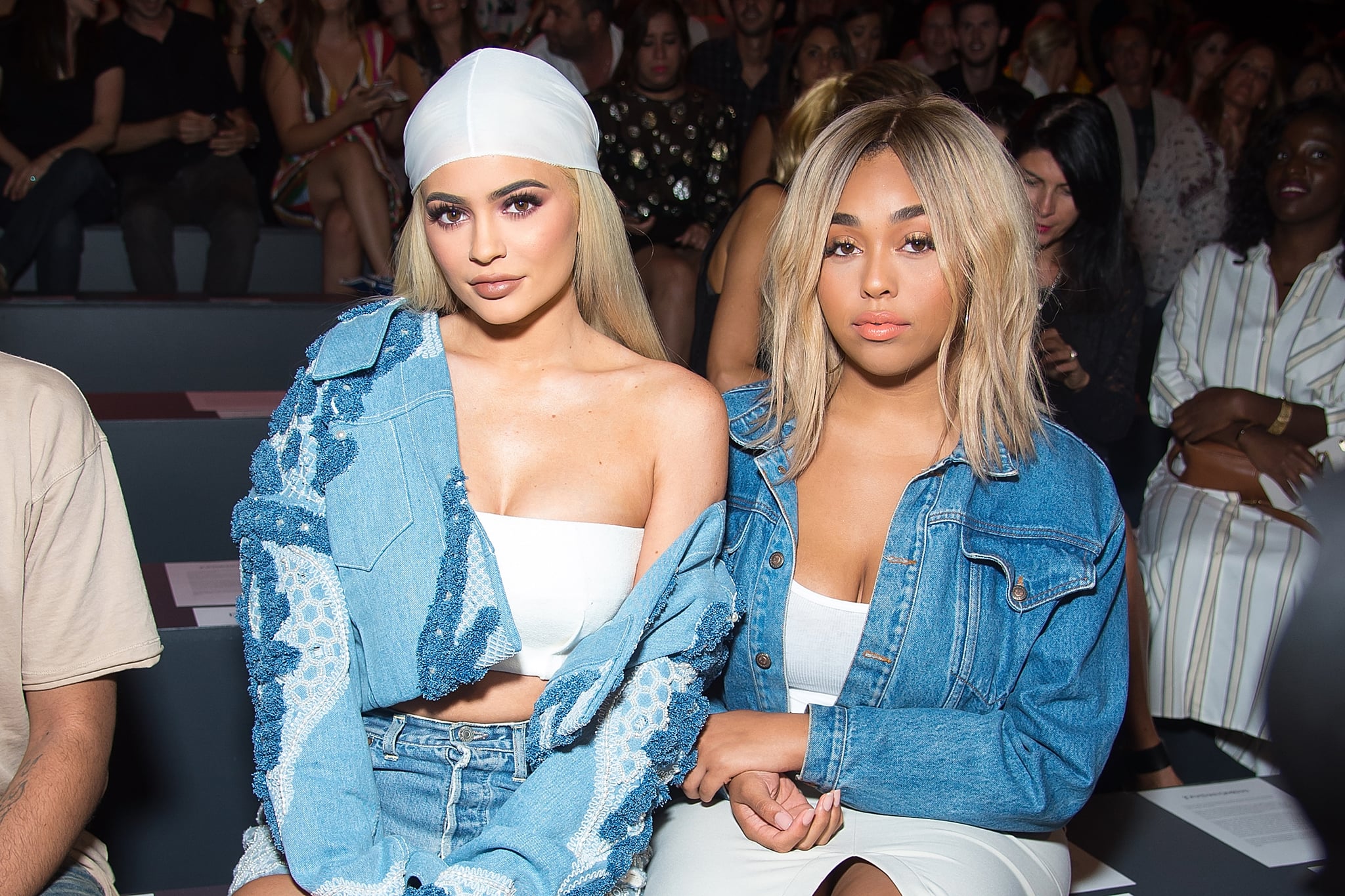 NEW YORK, NY - SEPTEMBER 10:  TV personality Kylie Jenner (L) and Jordyn Woods attend the Jonathan Simkhai fashion show during September 2016 MADE Fashion Week: The Shows at The Arc, Skylight at Moynihan Station on September 10, 2016 in New York City.  (Photo by Michael Stewart/WireImage)