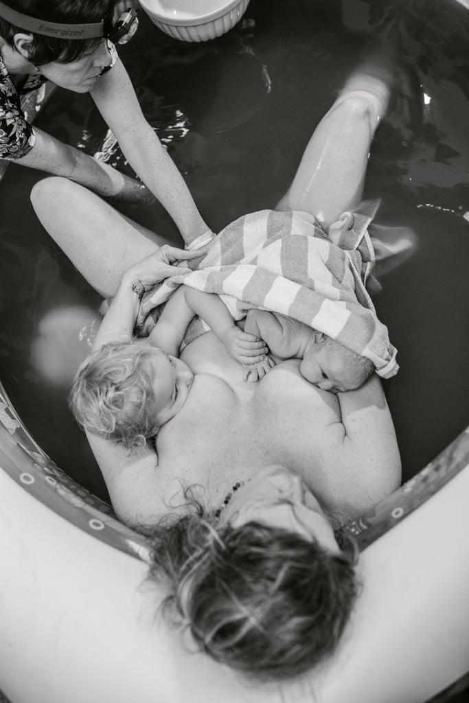 Mom Breastfeeding During Childbirth