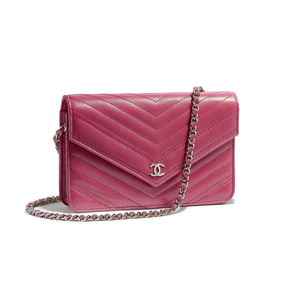 Chanel Calfskin and Gold-Tone Metal Wallet on Chain