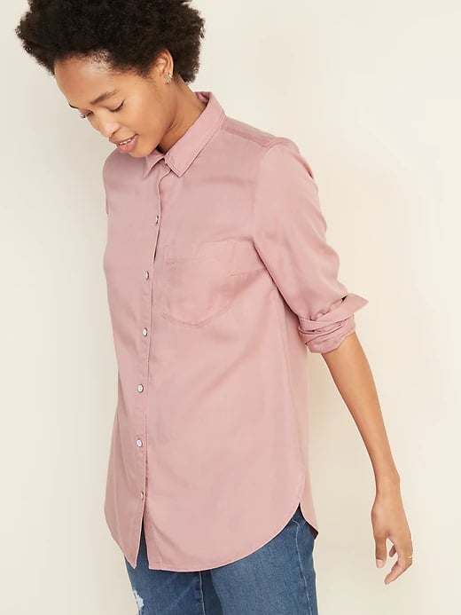 Old Navy Pigment-Dyed Tencel Long-Sleeve Shirt