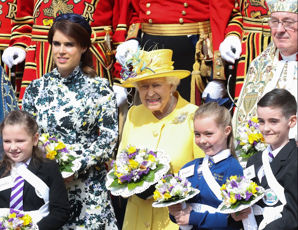 Princess Eugenie Queen Elizabeth II at Maundy Service 2019