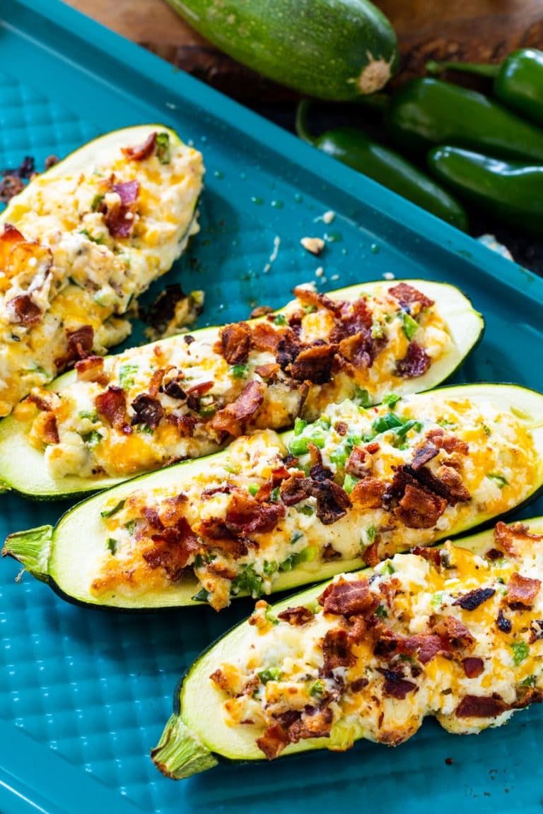 Jalapeño Popper Zucchini Boats