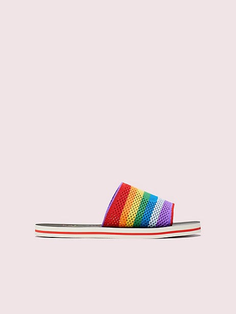 Kate Spade New York Rainbow Intarsia-Knit Slide Sandals