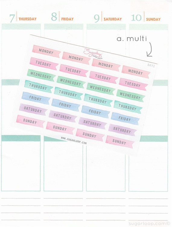 day-of-the-week stickers