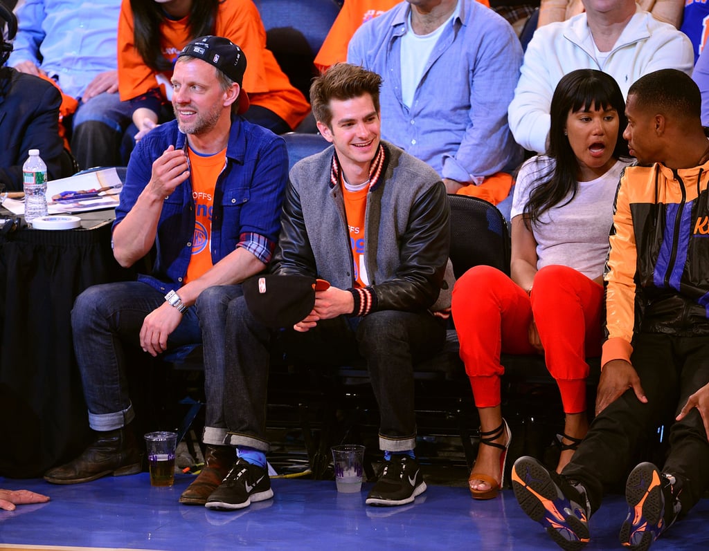 Andrew Garfield took in a NY Knicks game with a friend in May 2013.