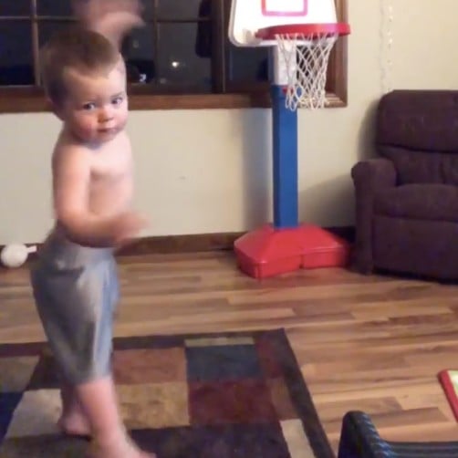 Video Of Toddler Making Baskets Without Looking Popsugar Family