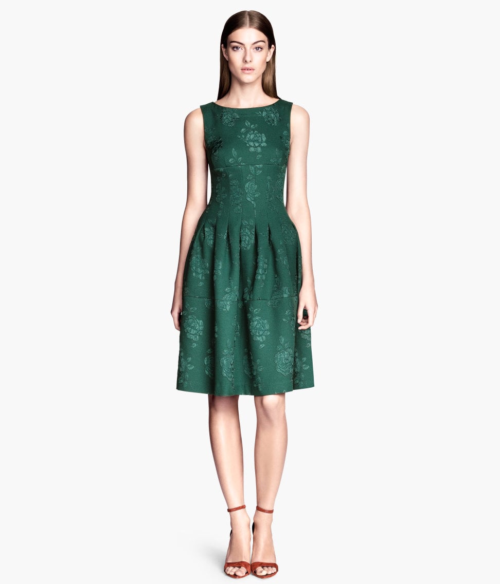 Green brocade shop dress