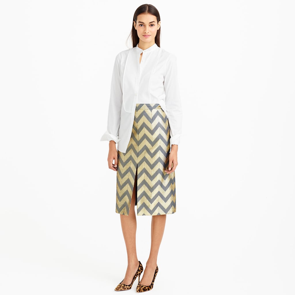 J.Crew Collection Gilded Chevron Skirt