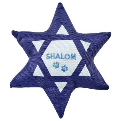 Shalom Jewish Star Squeaky Dog Toy
