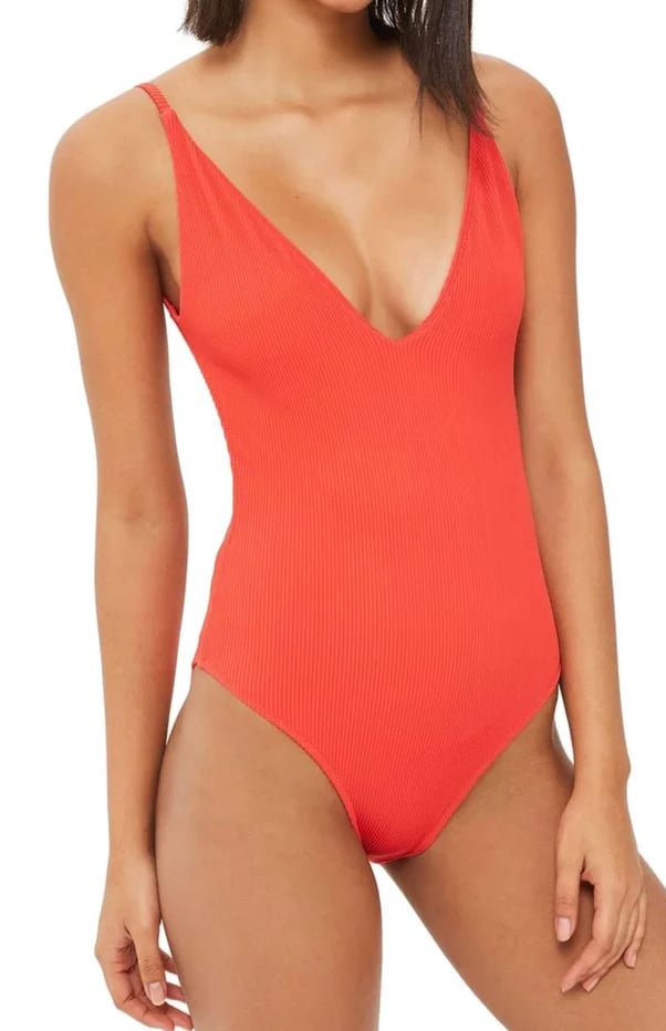 Topshop Women's Plunge One-Piece Swimsuit