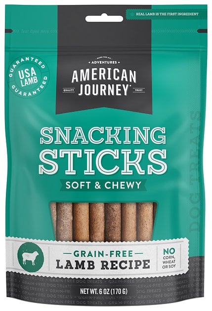 American Journey Lamb Recipe Grain-Free Soft and Chewy Snacking Sticks Dog Treats, 6-oz Bag